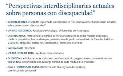 Diplomatura:» Perspectivas interdisciplinarias actuales sobre personas con discapacidad»