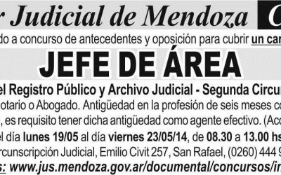 CONCURSO JEFE DE ÁREA SEGUNDA CIRCUNSCRIPCIÓN JUDICIAL