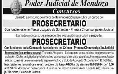 LLAMADO A CONCURSOS: PROSECRETARIO