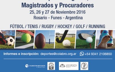 COLYMPIAROS 2016 – Jornadas deportivas para Abogados, Procuradores y Magistrados