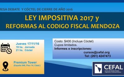 Proyecto de reformas del Código Fiscal de Mendoza, y la nueva Ley Impositiva