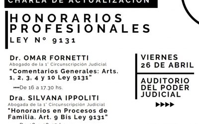 CHARLA ACTUALIZACIÓN HONORARIOS PROFESIONALES LEY Nº9131