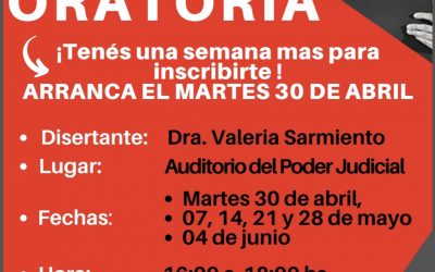 UNA SEMANA MAS PARA INSCRIBIRTE PARA EL CURSO DE ORATORIA