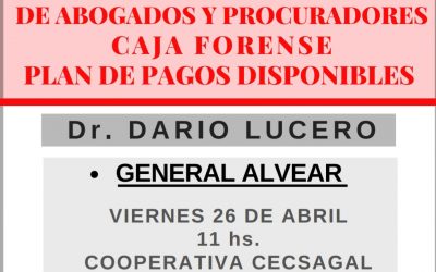 CHARLA CAJA FORENSE EN GENERAL ALVEAR